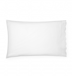 Sferra Pettine White / White Standard Pillowcases Pair 22X33