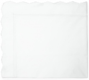 Sferra Pettine White / White Twin Flat Sheet 74X114