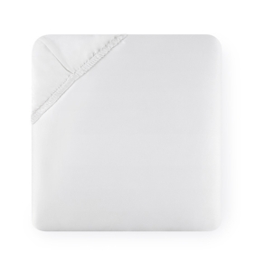 Sferra Fiona White Queen Fitted Sheet 60X80X17