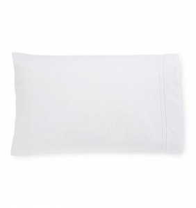 Sferra Finna White King Pillow Case / Pair-  22X42
