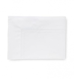 Sferra Finna White Twin Flat Sheet - 74X114