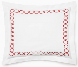 Sferra Catena White/Persimmon Boudoir Sham 12X16