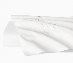 SFERRA Catena White/Lunar Full/Queen Flat Sheet 96X114