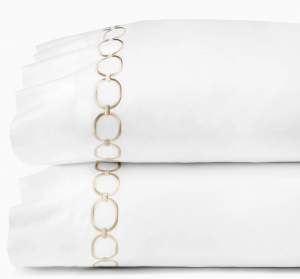 SFERRA Catena White/Sand King Pillow Case / Pair 22X42