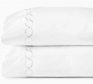 SFERRA Catena White/Lunar Standard Pillow Case / Pair