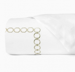 SFERRA Catena White/Willow Twin Duvet Cover