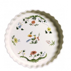 Gien Oiseaux De Paradis Pie Dish -11"