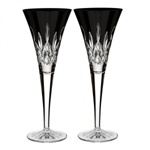 Waterford Lismore Black Toasting Flute / Pair - 5.4 oz.