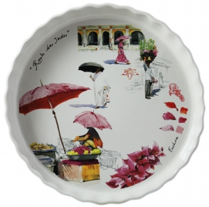 Gien Route Des Indes Pie Dish -11"