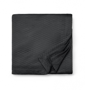 Sferra Favo Charcoal Full/Queen Coverlet - 96x100