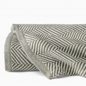 SFERRA Camilo White/Willow Twin Blanket