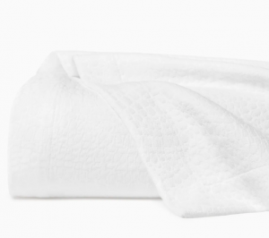 Sferra Cobblestones White Twin Coverlet 75X95