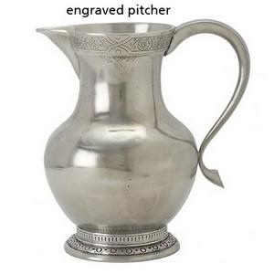 Match Pewter Engraved Pitcher