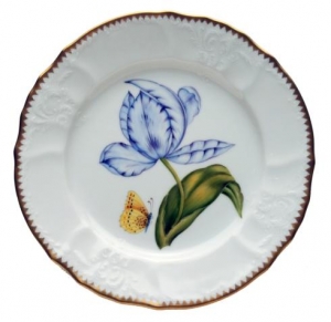Anna Weatherley Old Master Tulips Salad Plate - Purple/Blue/Yellow