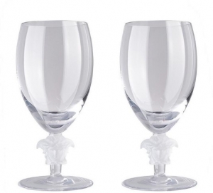 Versace Medusa Lumiere Clear Short Stem White Wine - Set 2