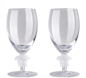 Versace Medusa Lumiere 2 Clear Short Stem White Wine - Set 2