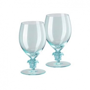 Versace Medusa Lumiere 2/Short Stem Red Wine - Teal / Pair