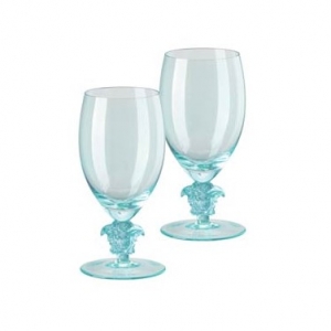 Versace Medusa Lumiere 2/Short Stem White Wine - Teal / Pair
