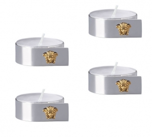 Versace Medusa Tea Light Silver-Gold -Set of 4