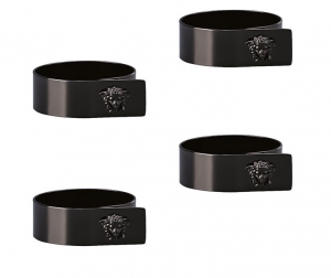 Versace Medusa Napkin Rings Black - Set of 4