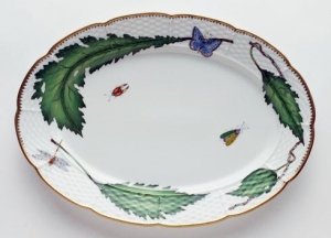 Anna Weatherley Green Leaf Oval Platter