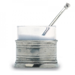 Match Pewter Salt Cellar W/ Spoon