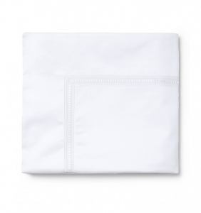 Sferra Diamante White Full Queen Flat Sheet - 96 X 114