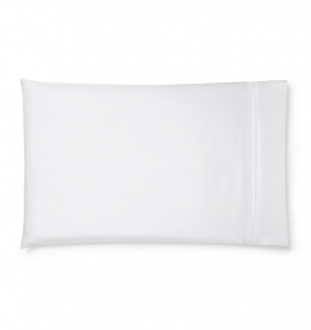 Sferra Diamante White Standard Pillow Case - Pair / 22 X 33