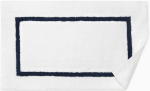 Sferra Lindo White/Navy Bath Rug - 20X31"