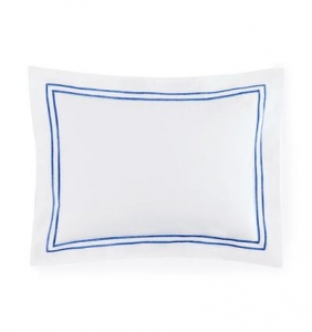 Sferra Grande Hotel White / Cornflower Blue Boudoir Sham - 12 X 16