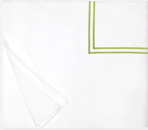 SFERRA Grande Hotel White / Fern - Full / Queen Duvet Cover