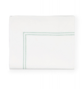 Sferra Grande Hotel White / Mist King Flat Sheet 114X114