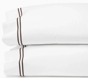 SFERRA Grande Hotel White/Mocha King Pillow Case  - Pair 22X42