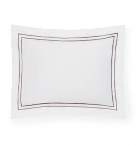 Sferra Grande Hotel White / Grey King Sham - 21 X 36