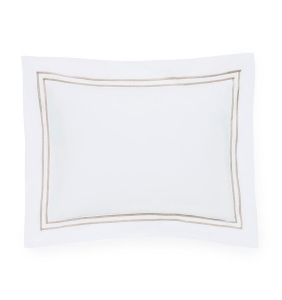 Sferra Grande Hotel White / Taupe King Sham - 21 X 36