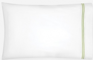 SFERRA Grande Hotel White/ Fern - Standard Pillow Case / Pair