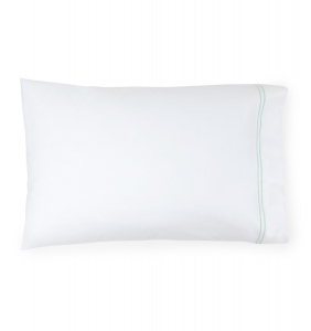 Sferra Grande Hotel White / Mist Standard Pillow Case - Pair