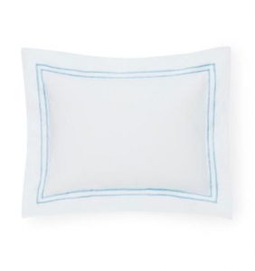 Sferra Grande Hotel White / Blue Standard Sham - 21 X 26