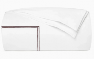SFERRA Grande Hotel White/Mocha Twin Duvet Cover 68X86