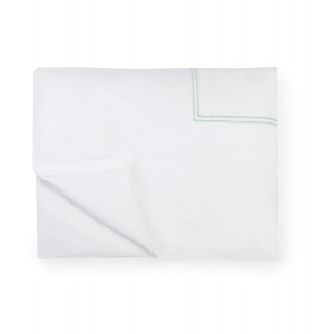 Sferra Grande Hotel White / Mist Twin Duvet Cover 68X86