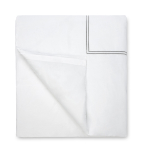 Sferra Grande Hotel White / Silver Twin Duvet Cover 68X86
