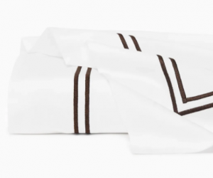 SFERRA Grande Hotel White/MochaTwin Flat Sheet 74X114