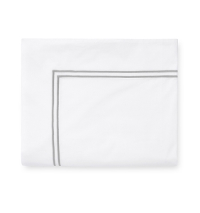 Sferra Grande Hotel White / Silver Twin Flat Sheet 74X114