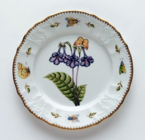 Anna Weatherley Redoute Salad Plate Purple Flower