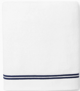 Sferra Aura Nuova White/Navy Bath Sheet - 40X70