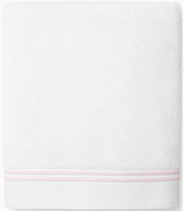 Sferra Aura Nuova White/Pink Bath Sheet - 40X70