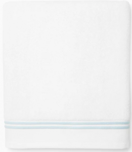 Sferra Aura Nuova White/Aqua Bath Towel - 30X60