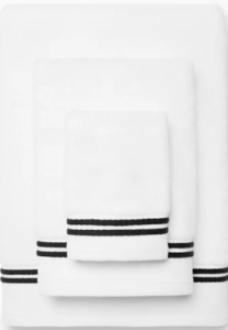 Sferra Aura Nuova White/Black Hand Towel - 20X30