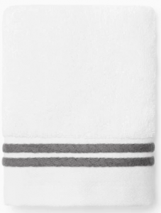 Sferra Aura Nuova Wht/Charcoal Wash Cloth - 12X12