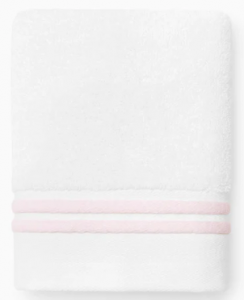 Sferra Aura Nuova White/Pink Wash Cloth - 12X12